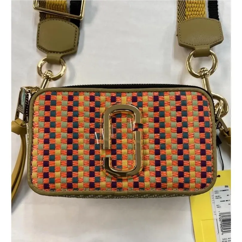 Marc Jacobs Snapshot Leather Shoulder Bag Multi Orange