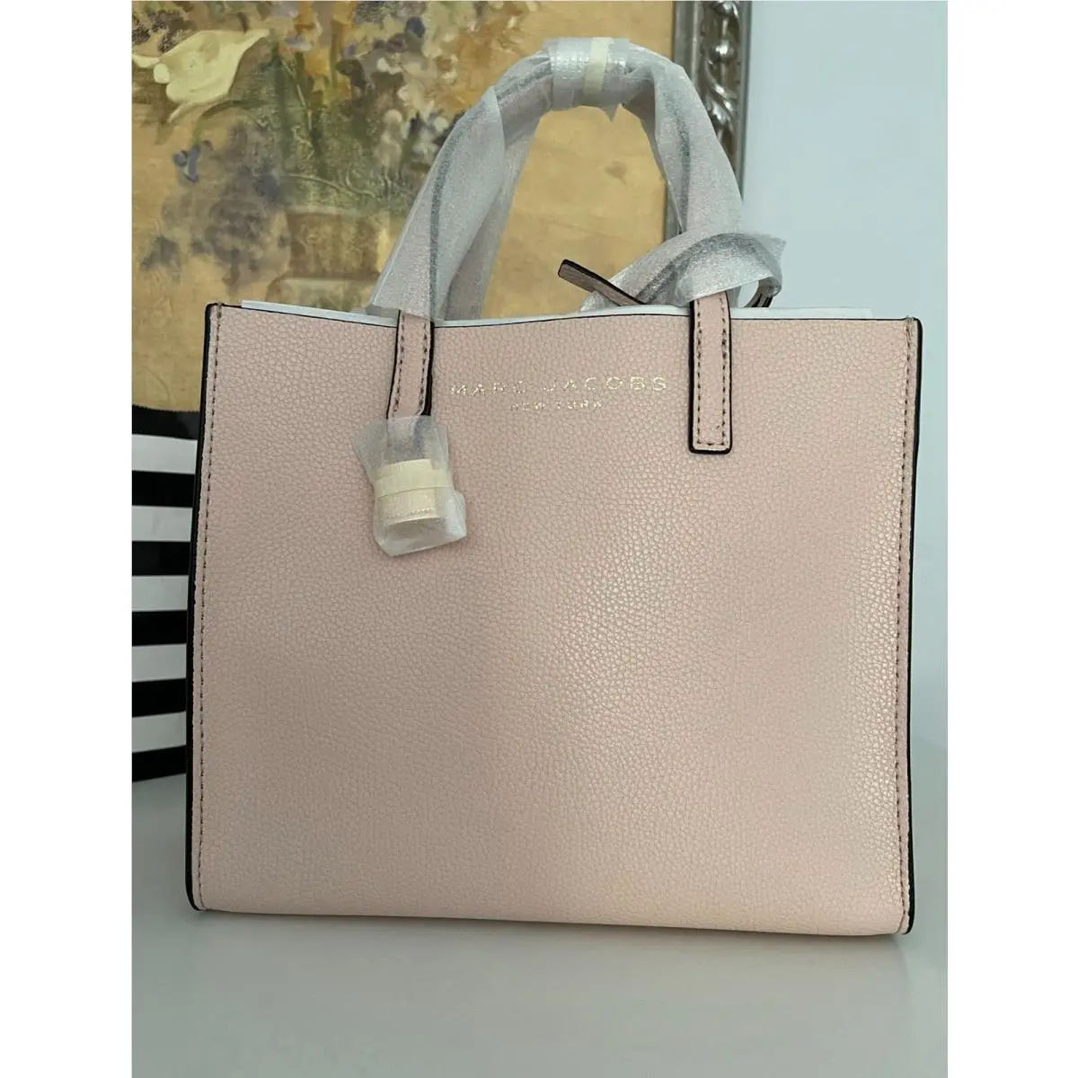 Marc Jacobs Grind Mini Leather Tote Crossbody Bag Handbag In Peach Whip