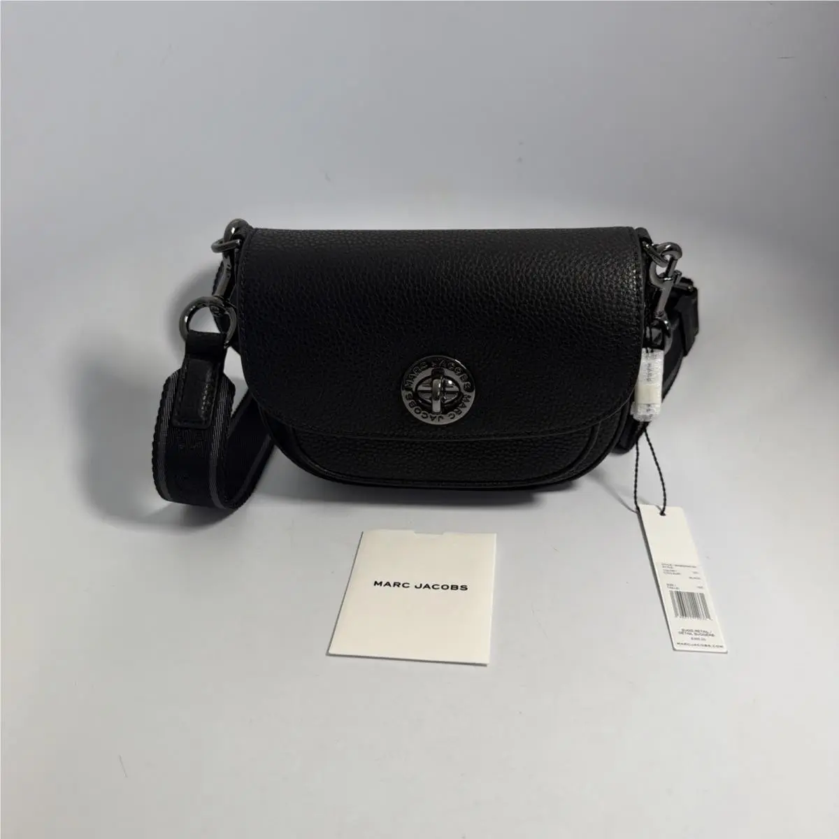 Marc Jacobs Small Dome Leather Crossbody Front Flap Bag Black Purse W/ Tags