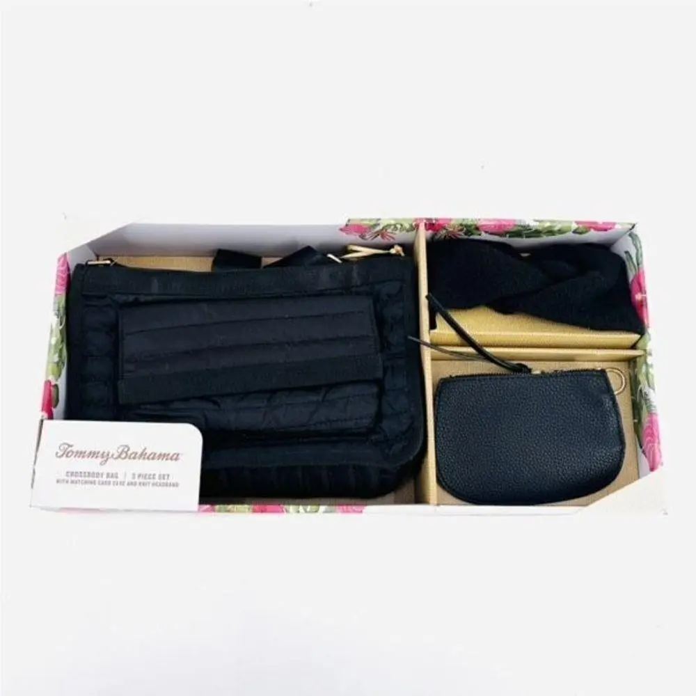 Mini-mighty Quilted Nylon Crossbody Card Wallet Knit Headband by Tommy Bahama