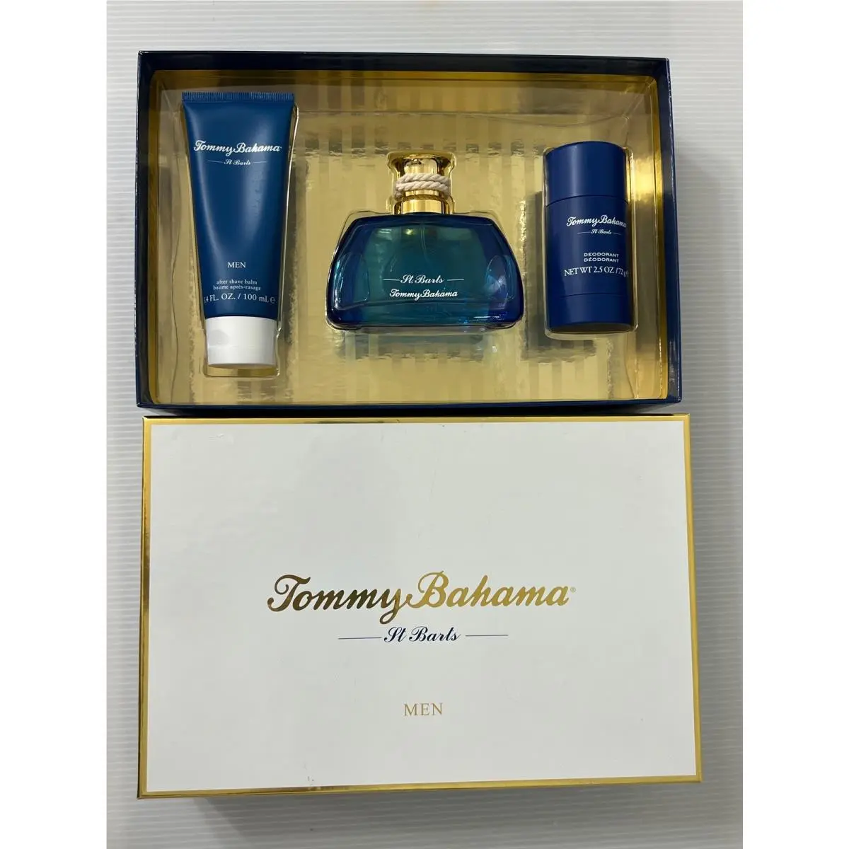 Tommy Bahama St. Barts 3 Piece Gift Set Mens Cologne.deodorant After Shave Balm