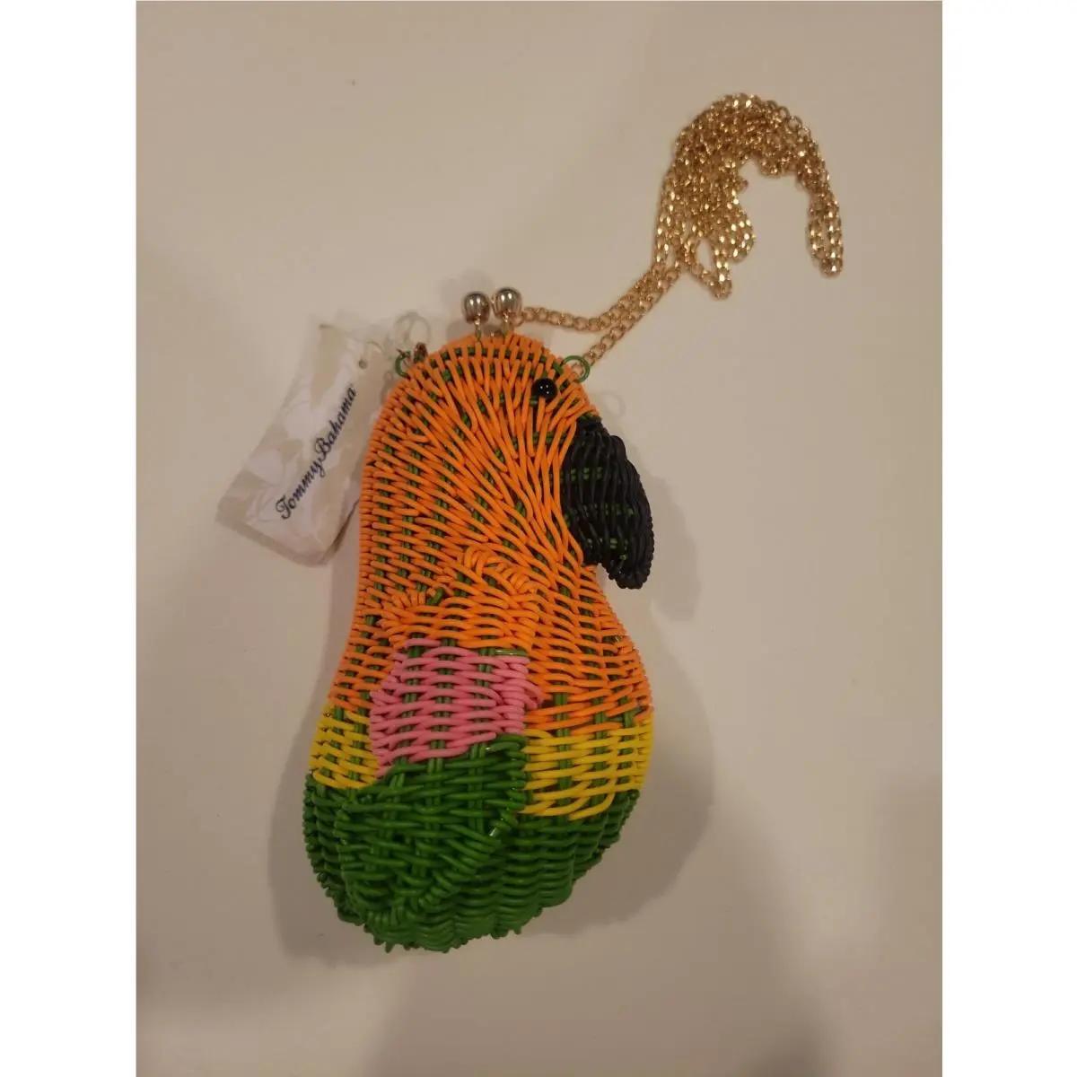 Raffia Woven Wicker Crossbody Bag Parrot Handbag by Tommy Bahama