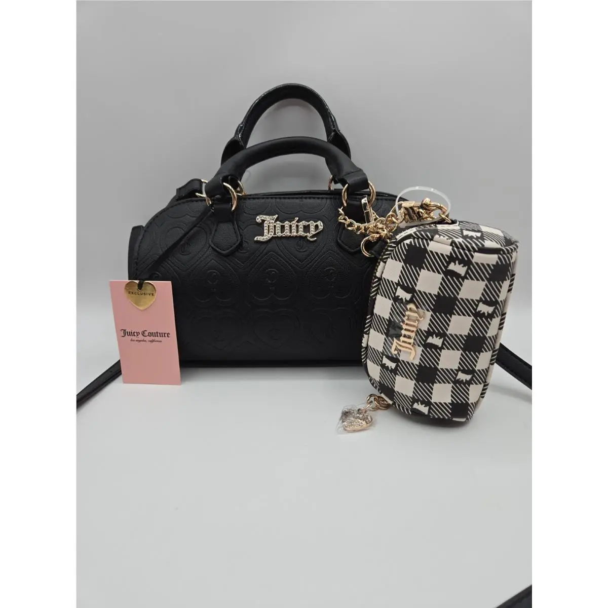 Small Satchel Crossbody Bag Mini Makeup Bag/crystal Charms by Juicy Couture