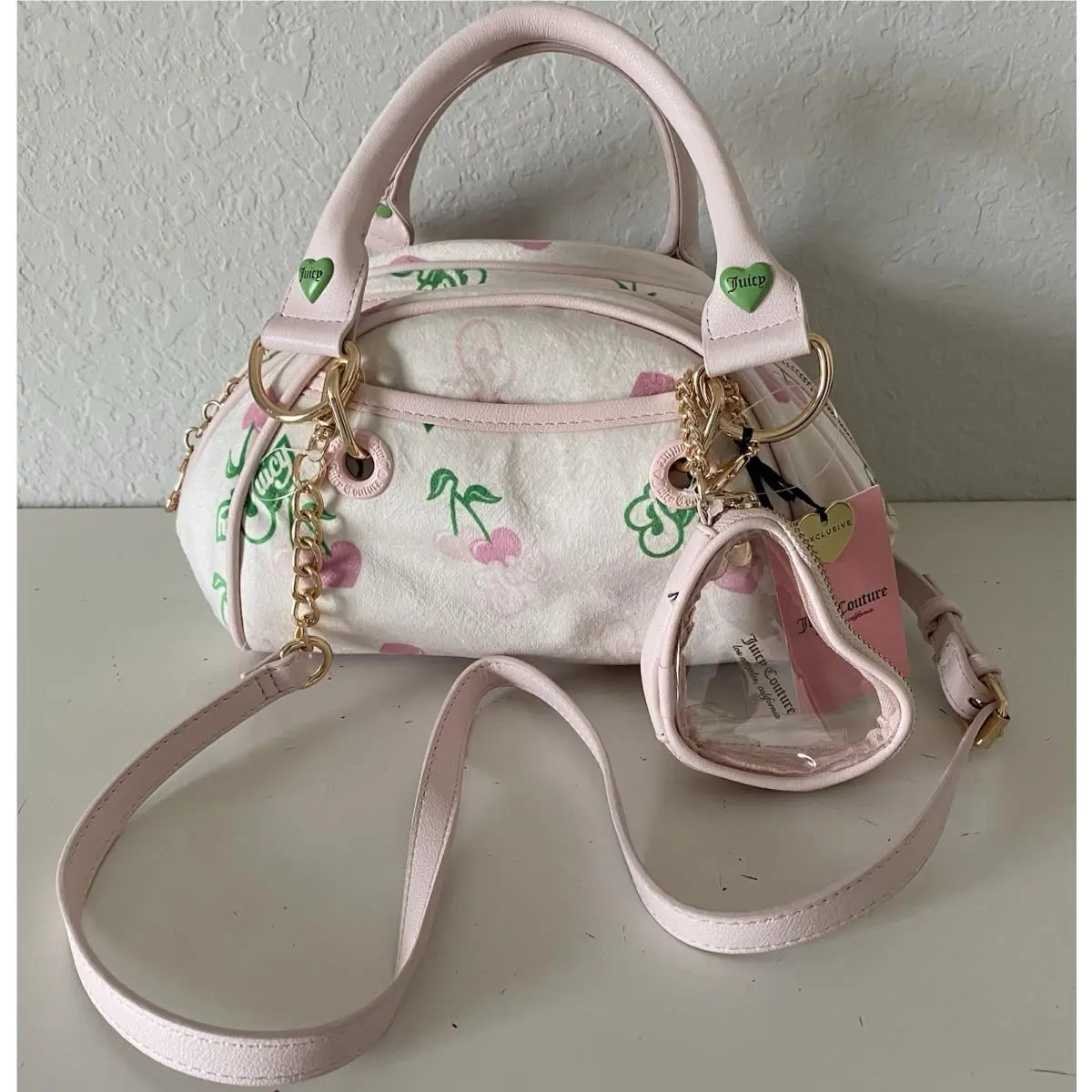Retro Juicy Satchel Cherry Gelato In Cream Multi W/coin Purse by Juicy Couture
