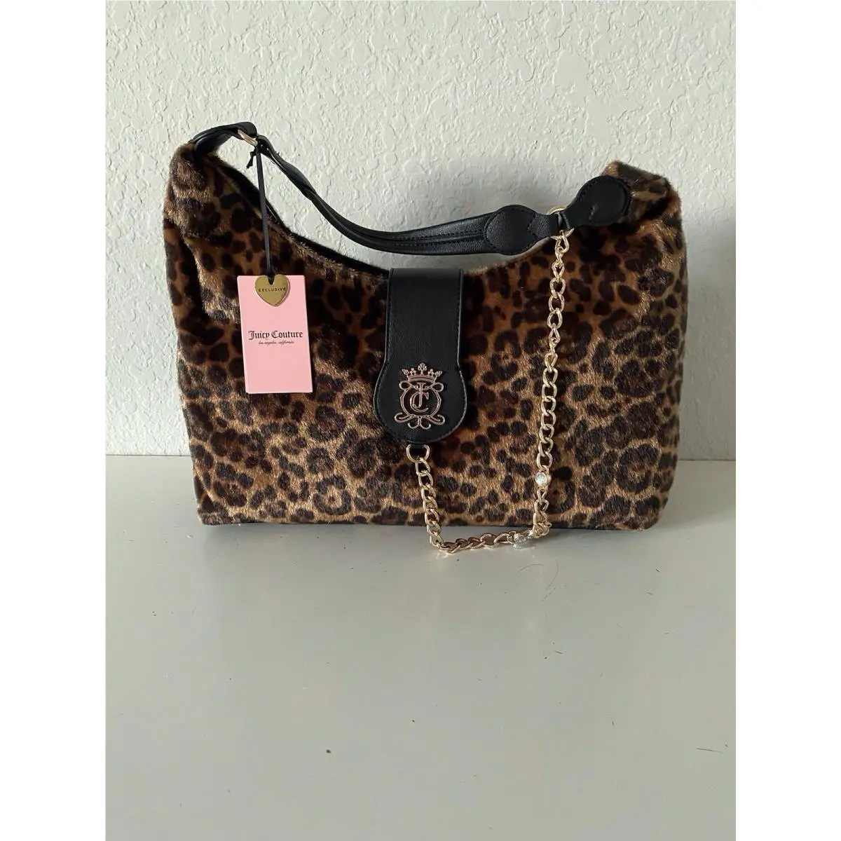 Juicy Royal Crest Large Hobo/coho Natural Leopard Print Viral by Juicy Couture
