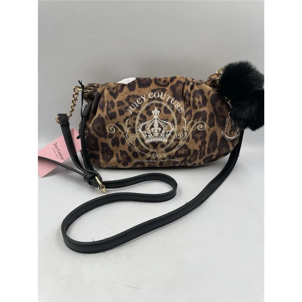 Maginifique Leopard Print Pompom J Charms Crossbody by Juicy Couture