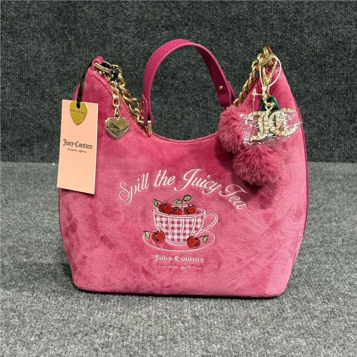 Hobo Bag Womens Small Pink Spill The Juicy Tea Raspberry Tart by Juicy Couture