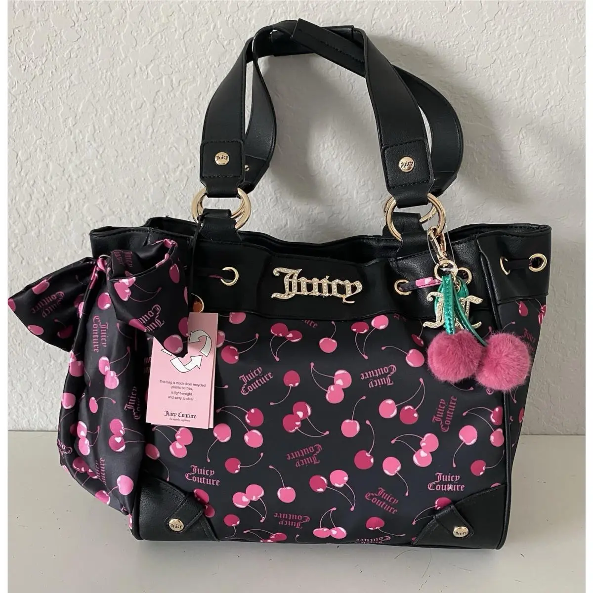 Juicy Couture Sweet Cherry Tote Daydreamer Bag with Charm Viral