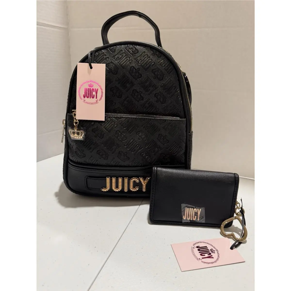 -bold Logo/liquorice Black /backpack Single Fold Card Wallet by Juicy Couture