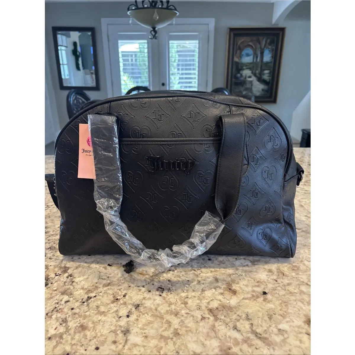Semi Charmed Dome Weekender Duffle Bag Liquorice Black 17x12x7 by Juicy Couture