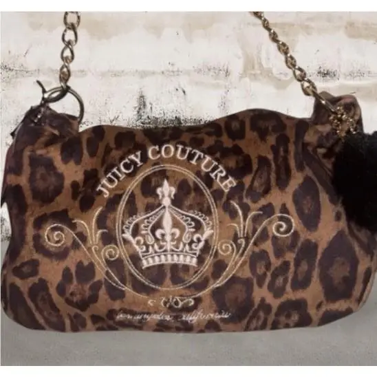 Maginifique Leopard Print Crossbody Satchel Bag Pompom J Charm by Juicy Couture