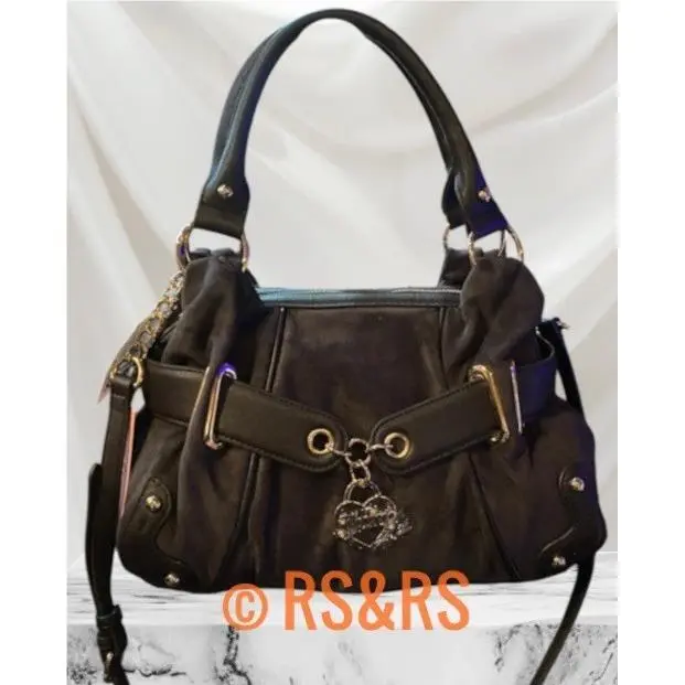 Generation Juicy Locket Satchel Bag Chocolate Suede by Juicy Couture