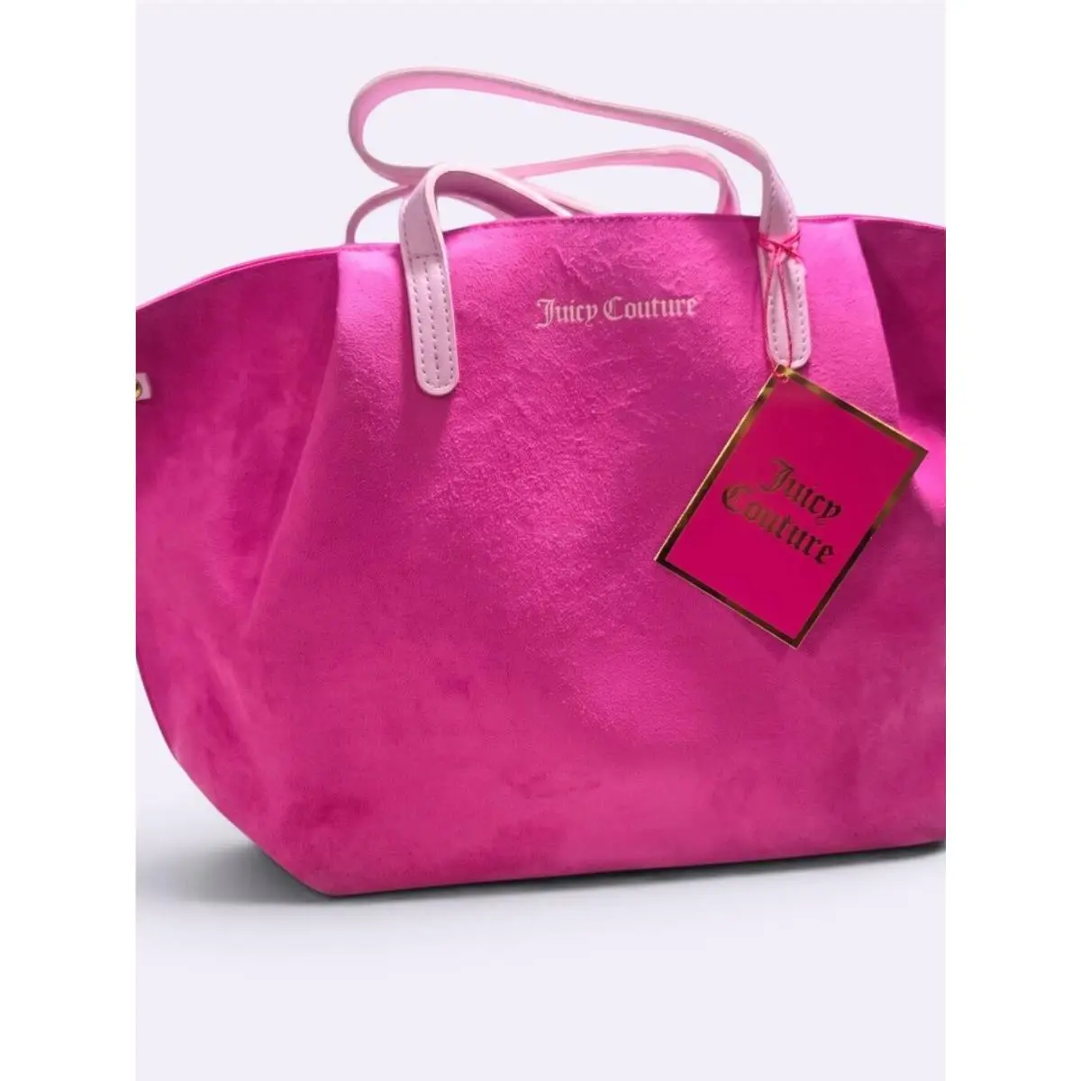 Juicy Couture Hot Pink 4-Piece Set: Backpack Suede Tote Studded Clutch