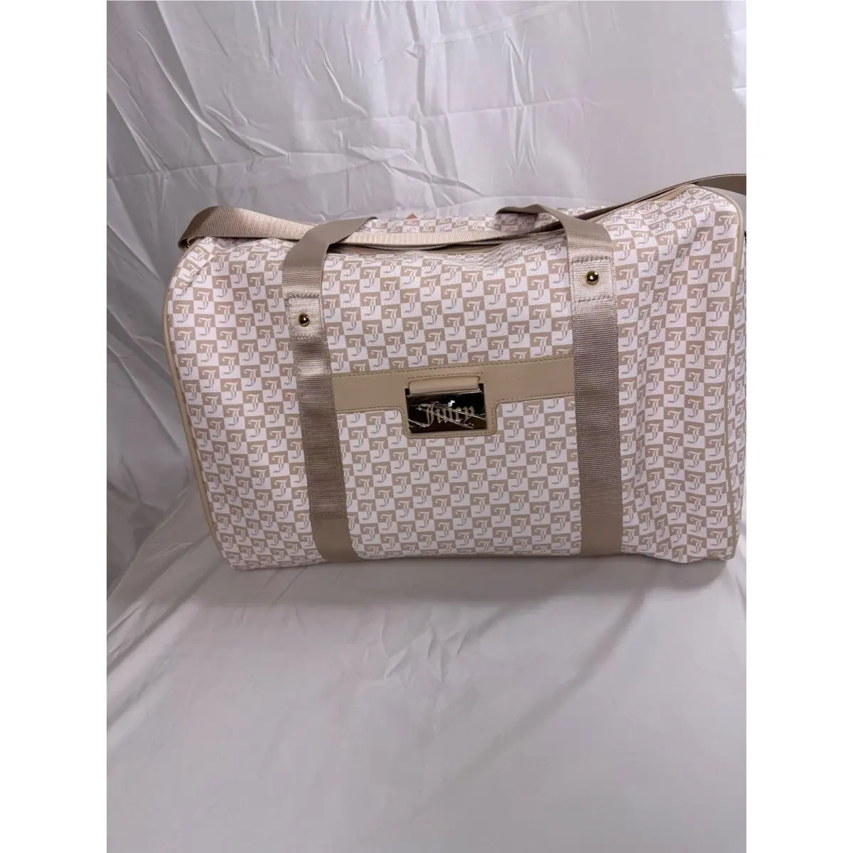 Miss Juicy Weekender Bag Sandstone Geo Monogram Travel Duffel by Juicy Couture