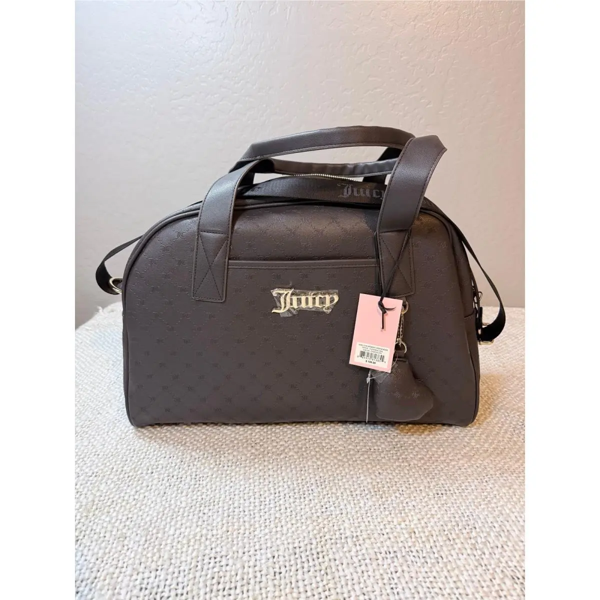 Seize The Moment Weekender Bag Brown Monogram Travel Duffel by Juicy Couture