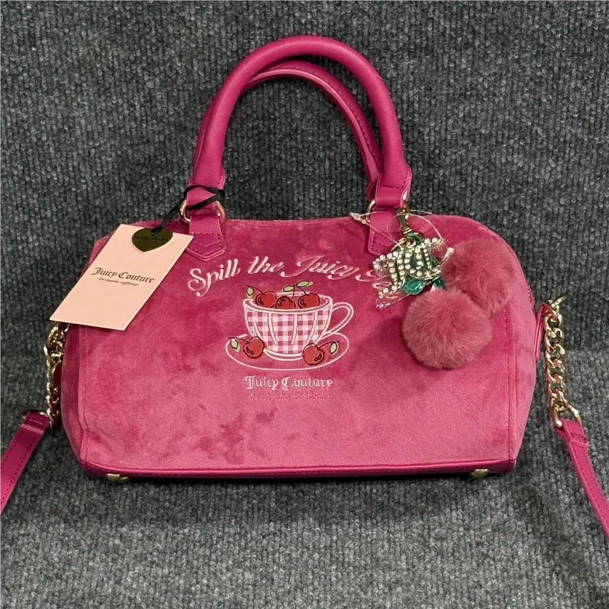 Satchel Bag Womens Small Pink Sweet Tea Raspberry Tart Crossbody by Juicy Couture