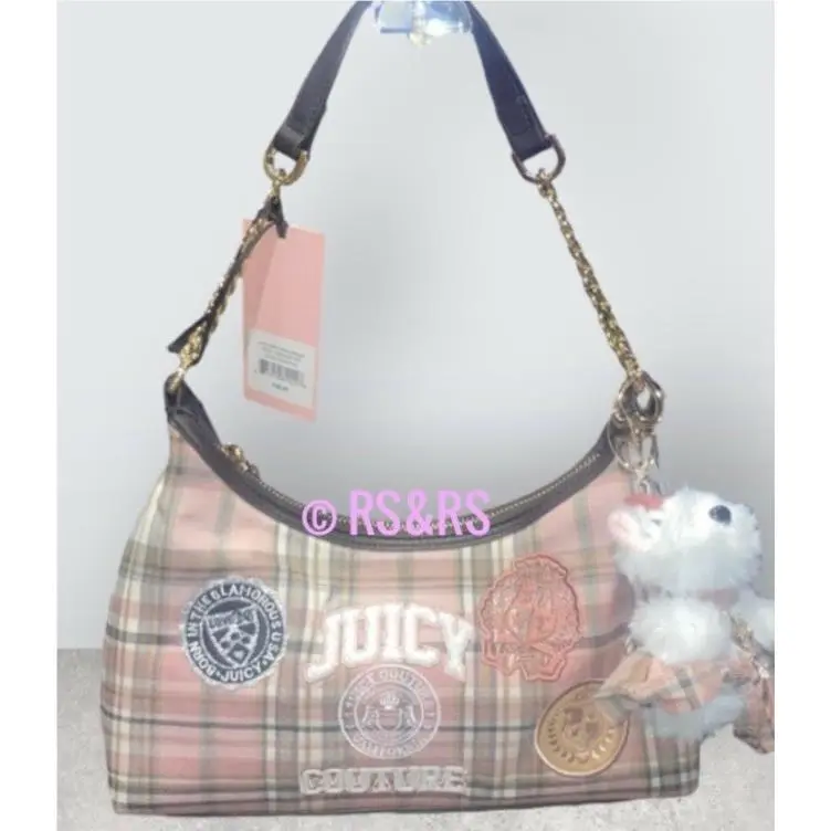 Pink Plaid Run The World Shoulder Bag Patchwork by Juicy Couture