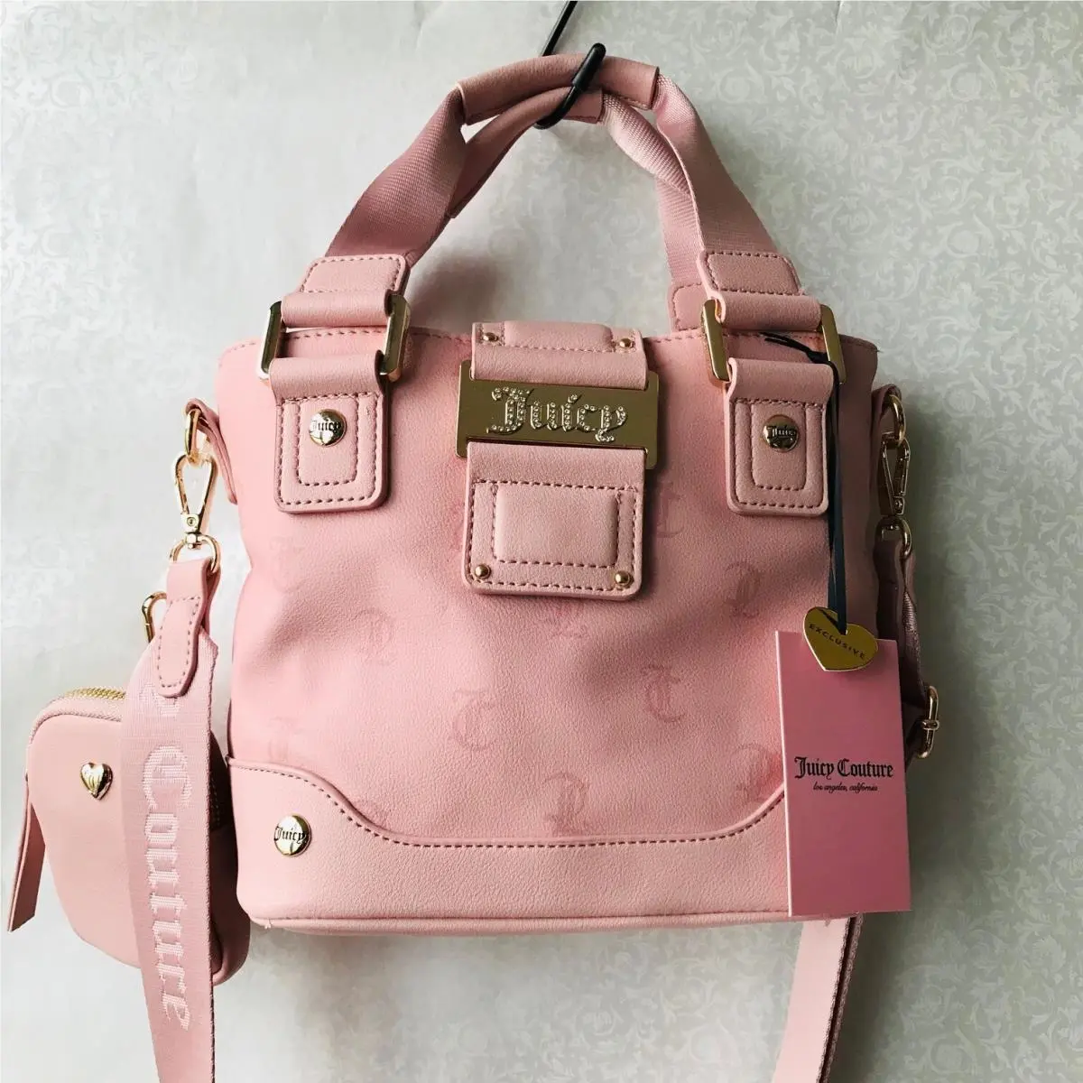 Y2cute Mini Tote Removable Adjustable Crossbody Strap w Pouch by Juicy Couture