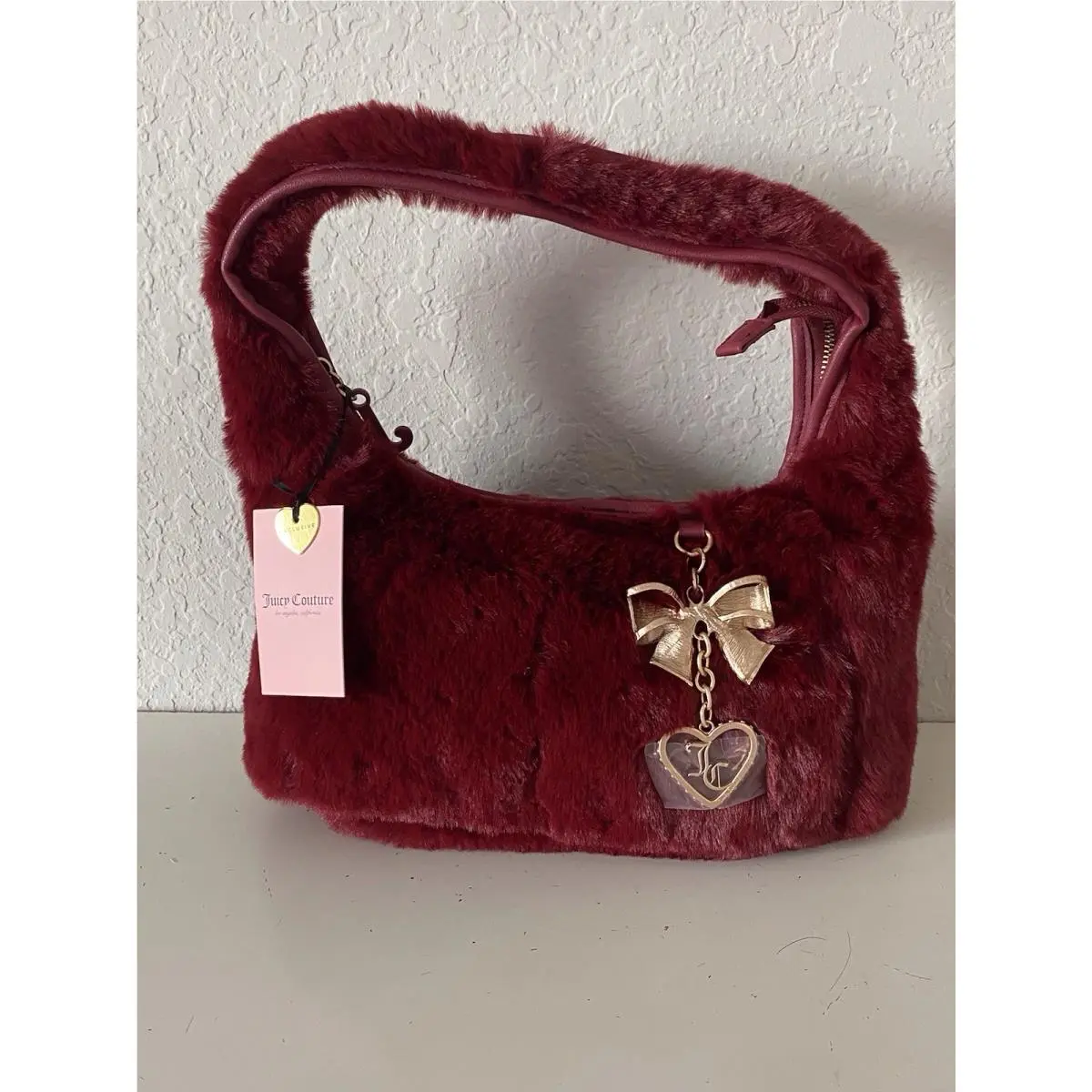 Juicy Soul Sister Hobo Coho Shoulder Bag Cranberry Juice W/charm by Juicy Couture