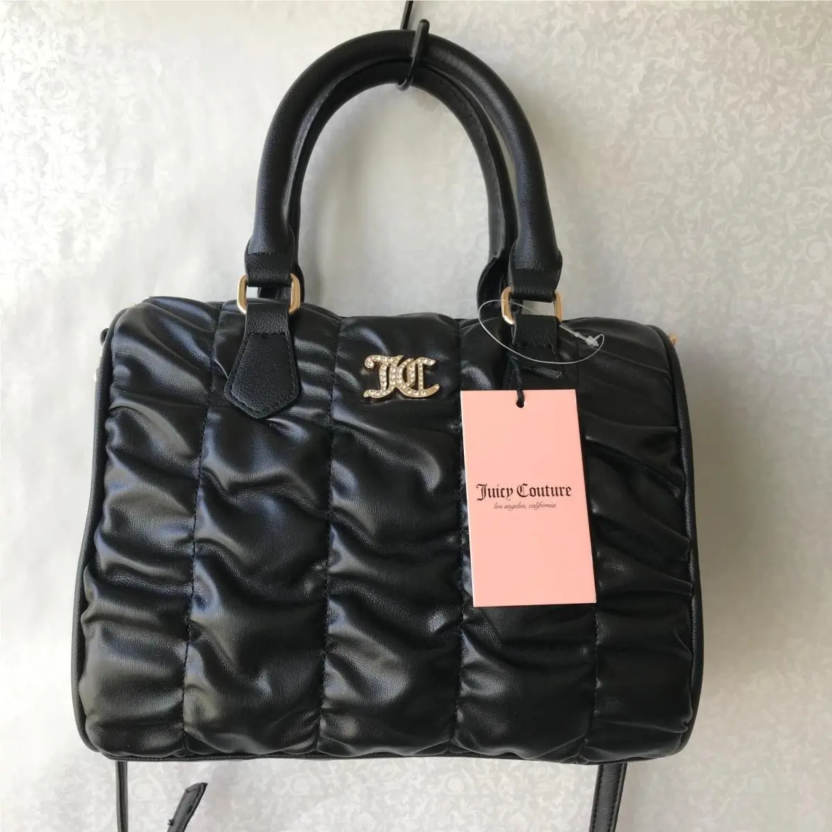 Run The World Satchel Bag Purse Ruffle Liquorice Black : by Juicy Couture