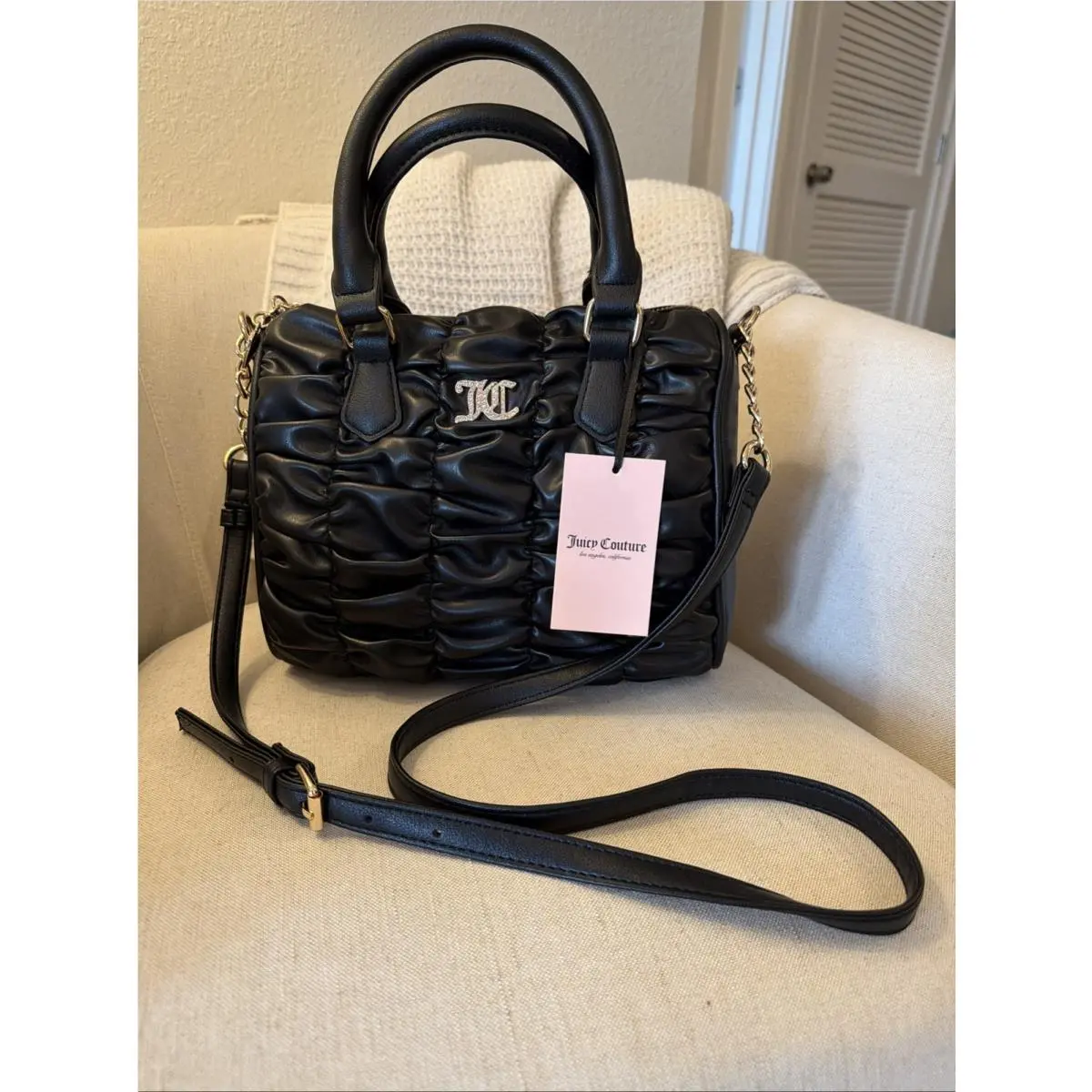 Run The World Satchel Crossbody Bag - Liquorice Black Y2K Gift by Juicy Couture