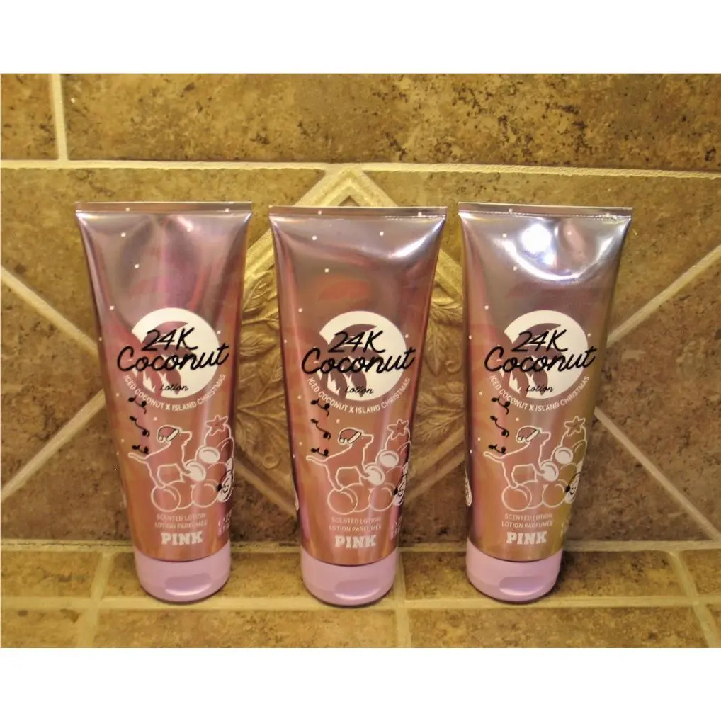 Victoria`s Secret Pink 24K Coconut Body Lotion 8 oz Lot OF 3 by Victoria's Secret