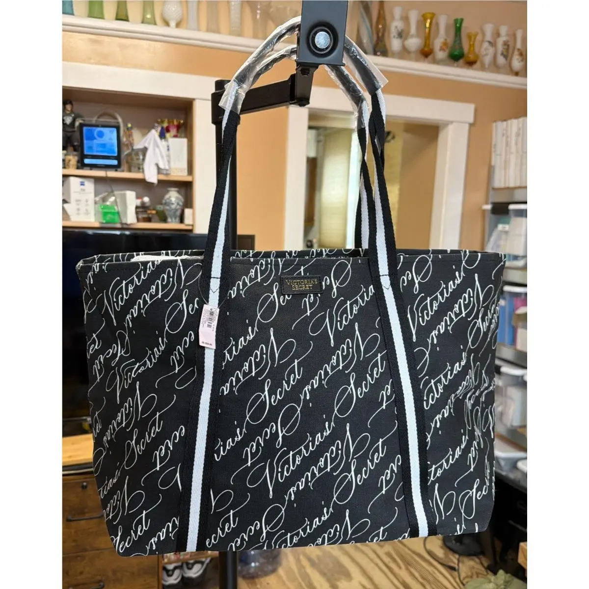 Victoria`s Secret Script Logo Double Handle Duffle Zip Close Bag by Victoria's Secret