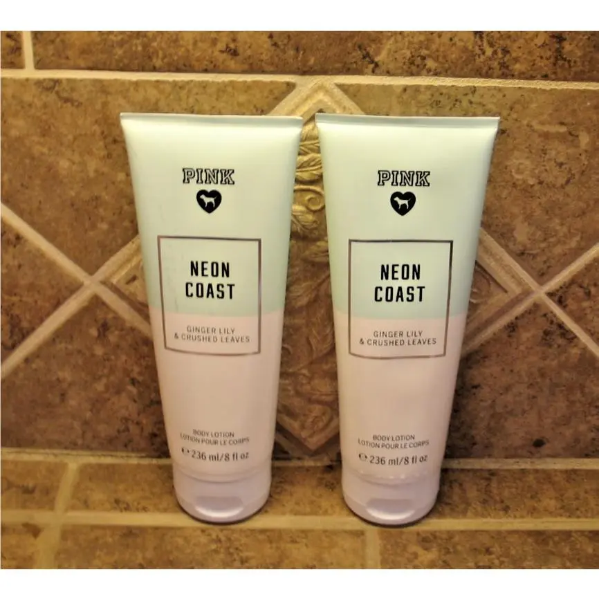 Victoria`s Secret Pink Neon Coast Body Lotion 8 oz Lot OF 2 by Victoria's Secret