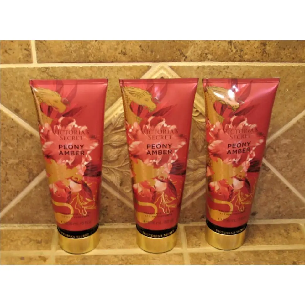 Victoria`s Secret Peony Amber Body Lotion 8 oz Lot OF 3 by Victoria's Secret