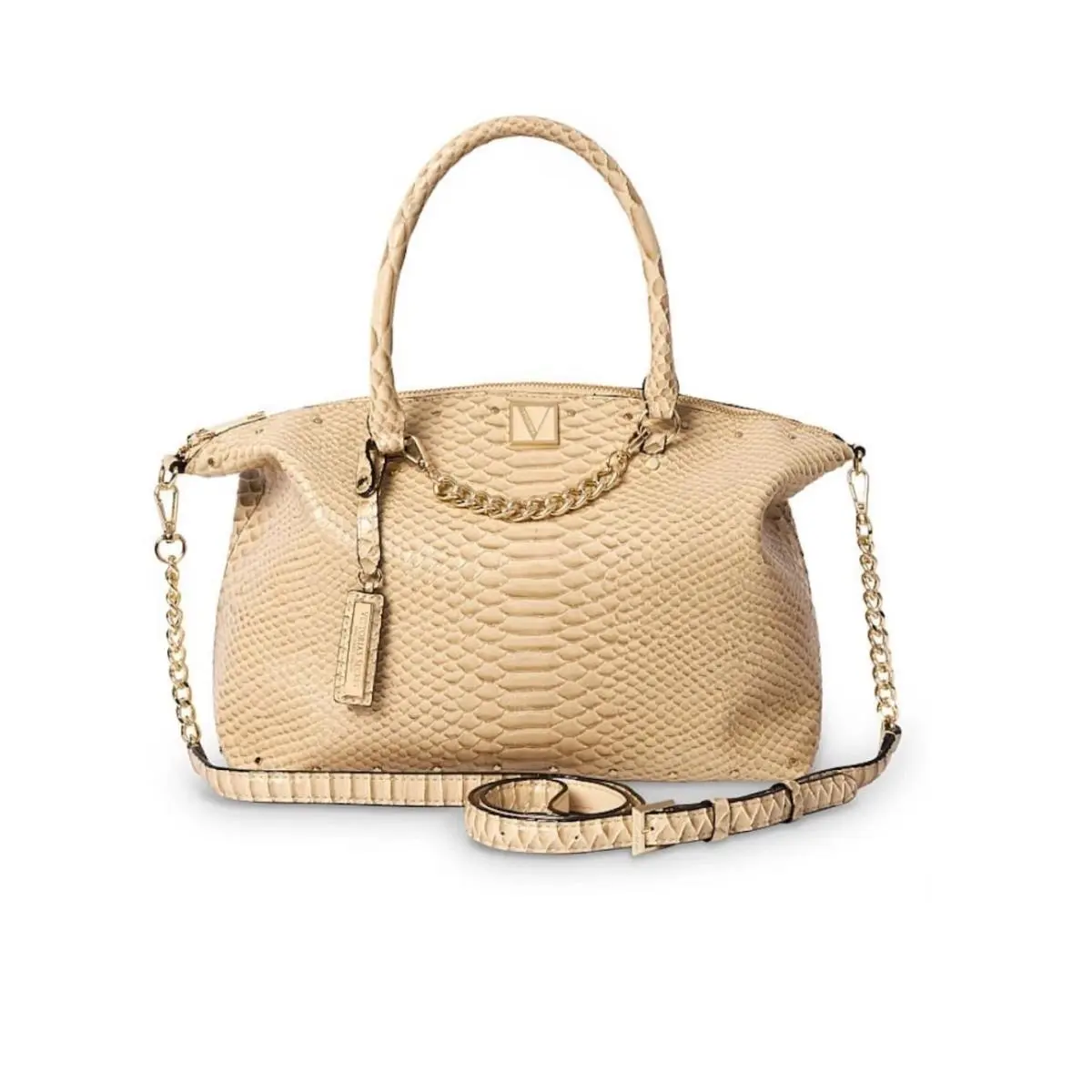 Victoria`s Secret The Victoria Slouchy Satchel Color Sand Python by Victoria's Secret