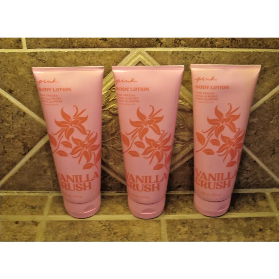 Victoria`s Secret Pink Vanilla Crush Body Lotion 8 oz Lot OF 3 by Victoria's Secret