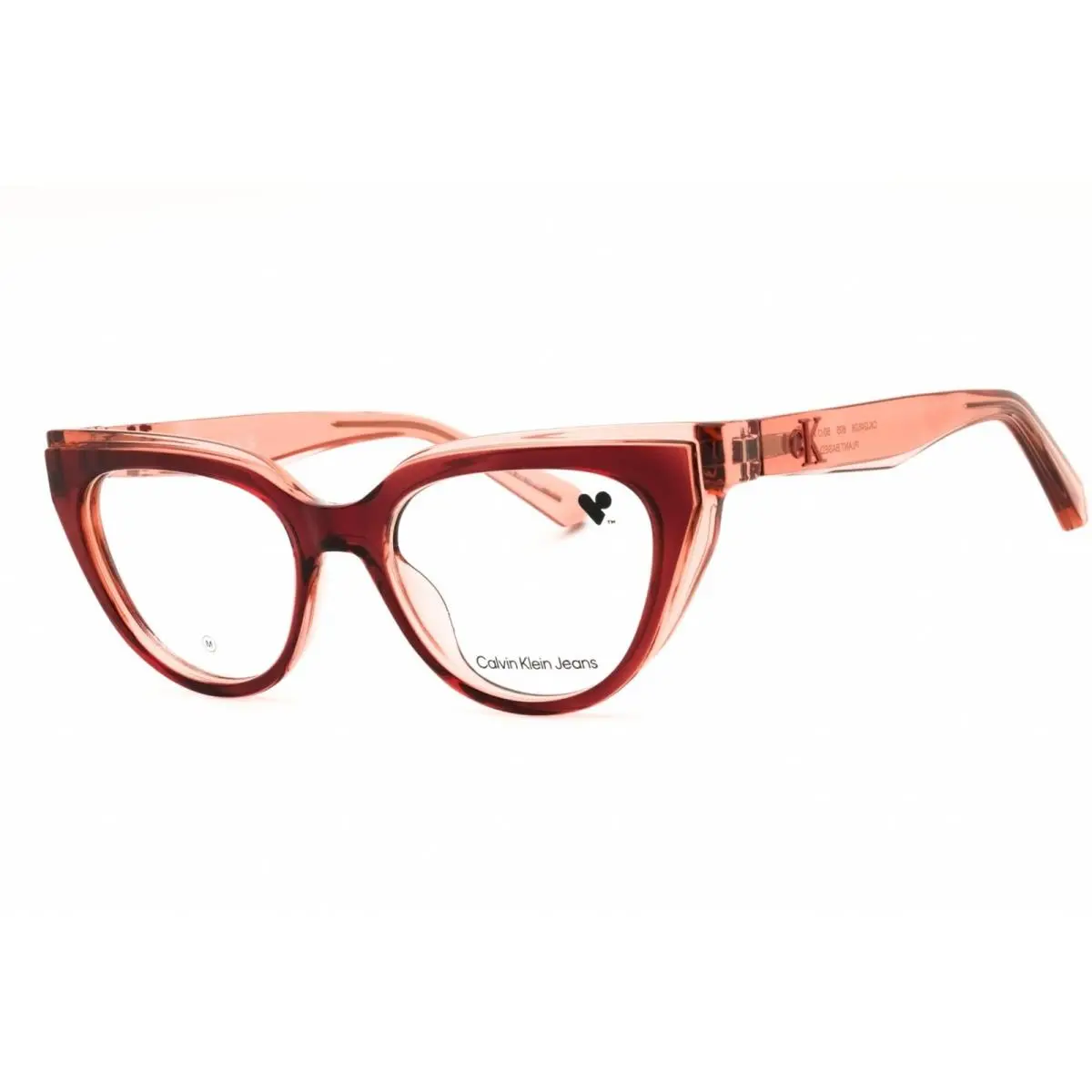 Jeans Women`s Eyeglasses Burgundy/blush Cat Eye Frame CKJ24628 605 by Calvin Klein