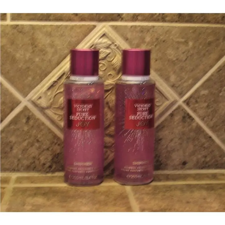 Victoria`s Secret Pure Seduction Joy Fragrance Shimmer Body Mist Spray Lot OF 2