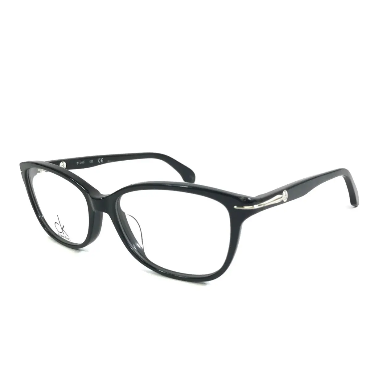 Eyeglasses Frame ck5769 001 Black Silver Cat Eye Full Rim 51-15-135 by Calvin Klein
