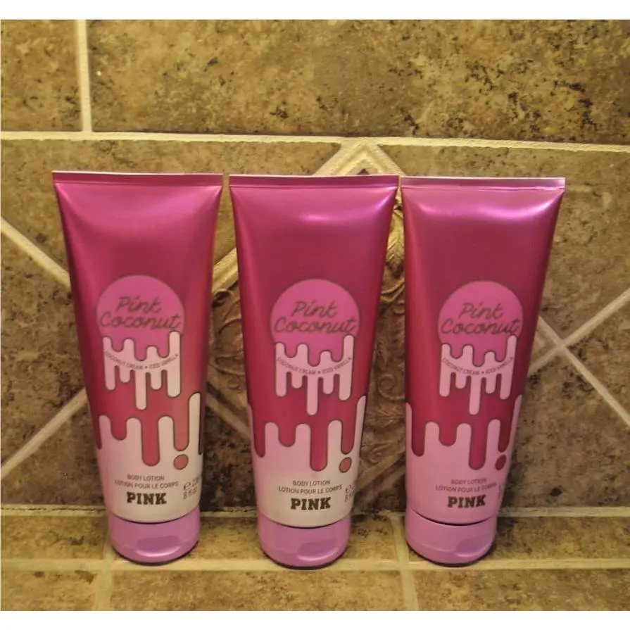 Victoria`s Secret Pink Pink Coconut Body Lotion 8 oz Lot OF 3 by Victoria's Secret