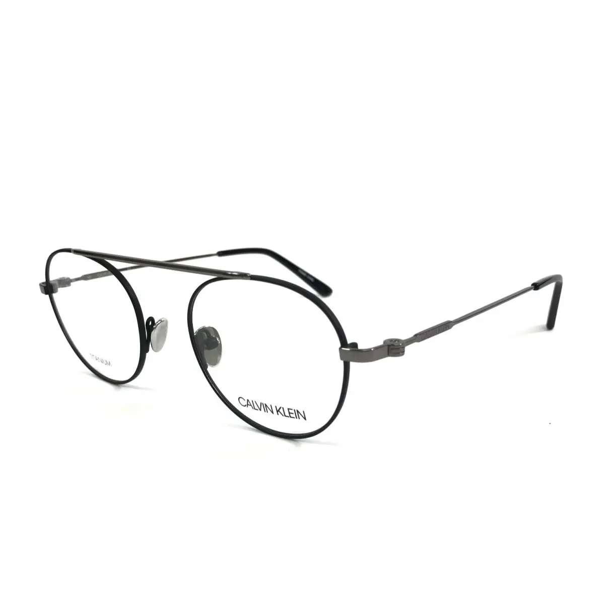 Eyeglasses Frames CK19151 001 Matte Black Silver 50-20-145 by Calvin Klein