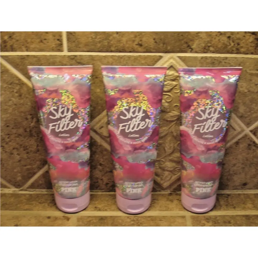 Victoria`s Secret Pink Sky Filter Body Lotion 8 oz Lot OF 3 by Victoria's Secret