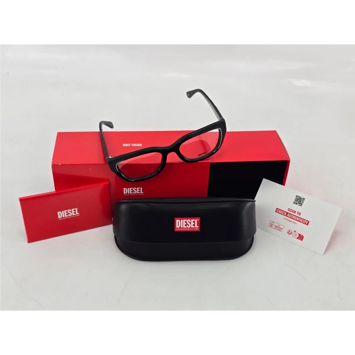 Eyeglasses Unisex 52mm Black Square DL4003 2001 by Diesel