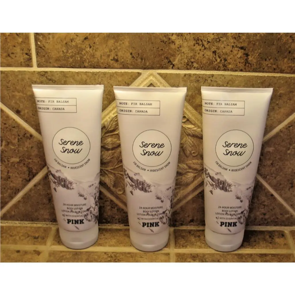 Victoria`s Secret Pink Serene Snow Body Lotion 8 oz Lot OF 3 by Victoria's Secret