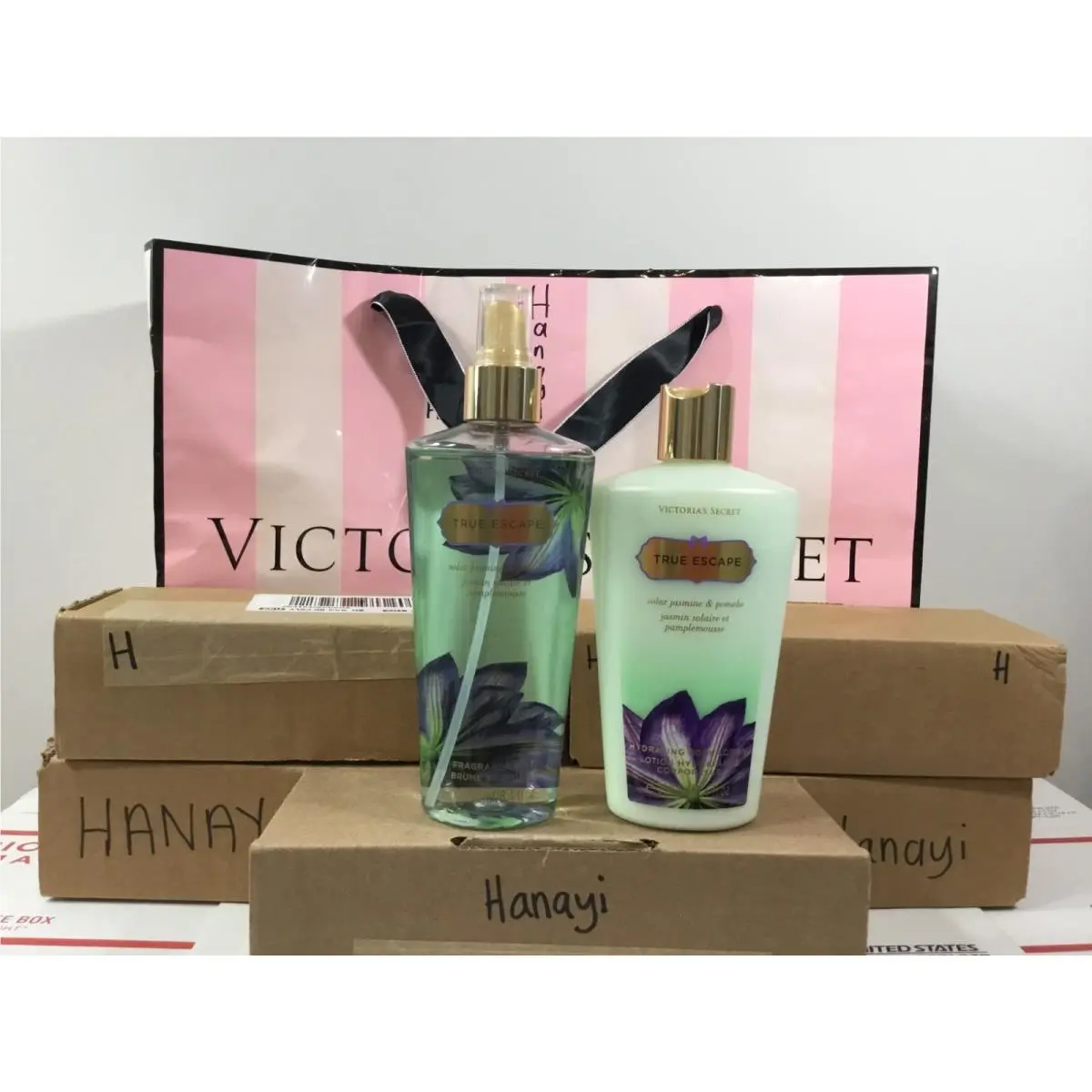 2PC Victoria`s Secret True Escape Body Mist Body Lotion Set