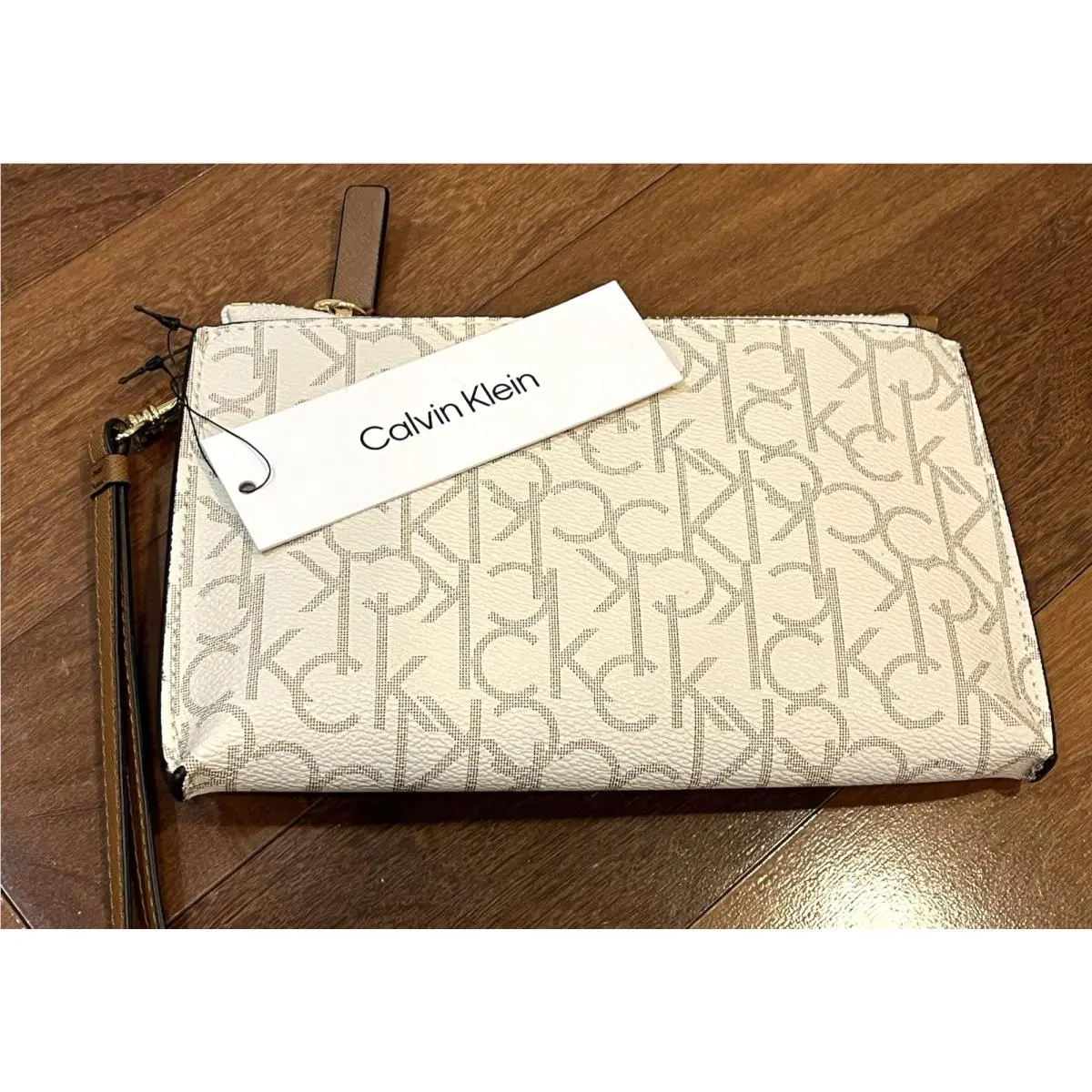 Wristlet Clutch Color Vanilla CK Monogram by Calvin Klein