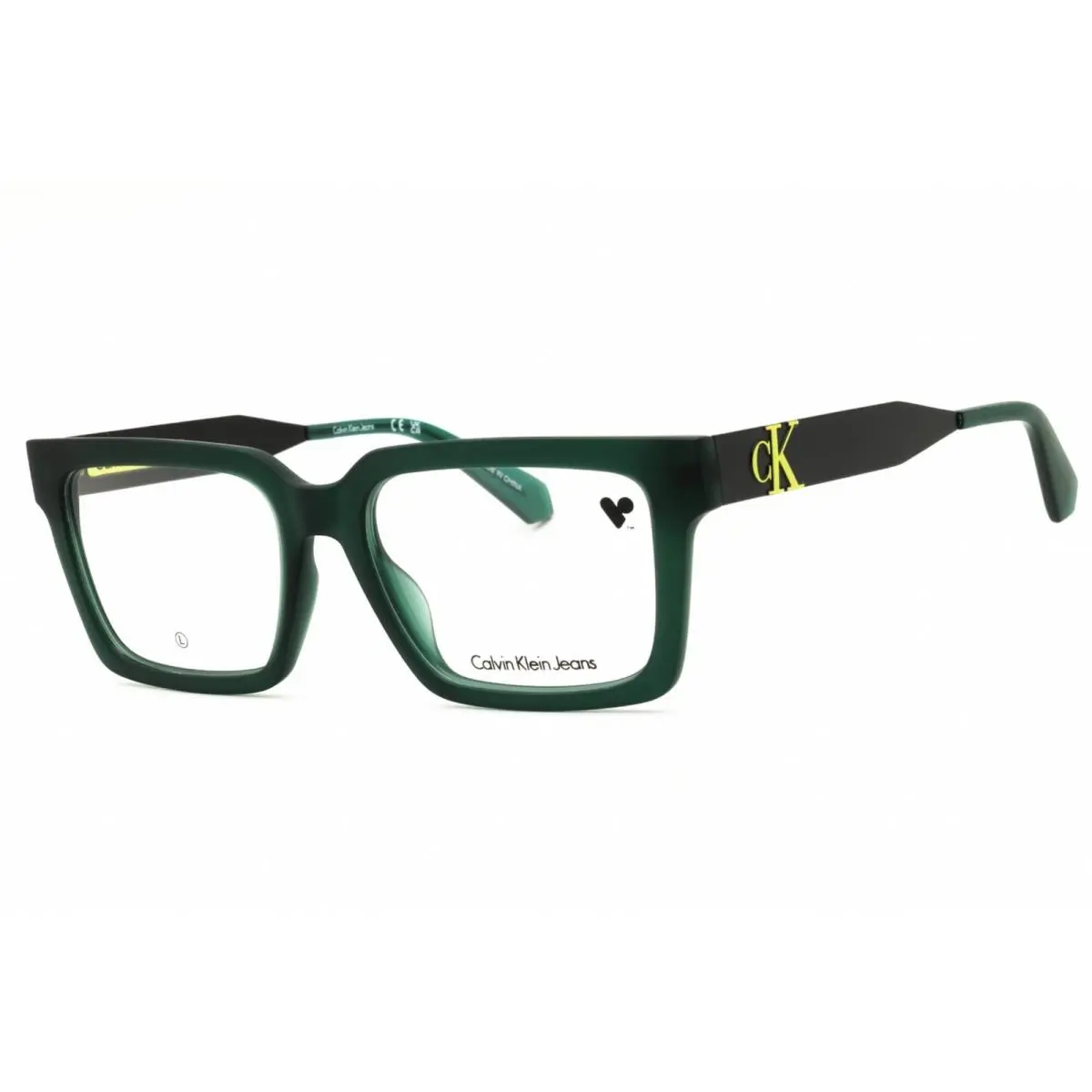 Jeans Unisex Eyeglasses Green Rectangular Shape Frame CKJ23619 300 by Calvin Klein