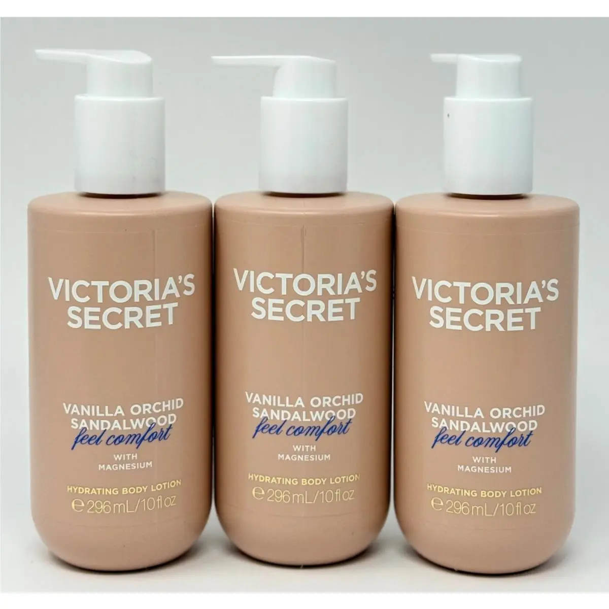3 Victoria`s Secret Vanilla Orchid Sandalwood Body Lotion Cream Pump Magnesium