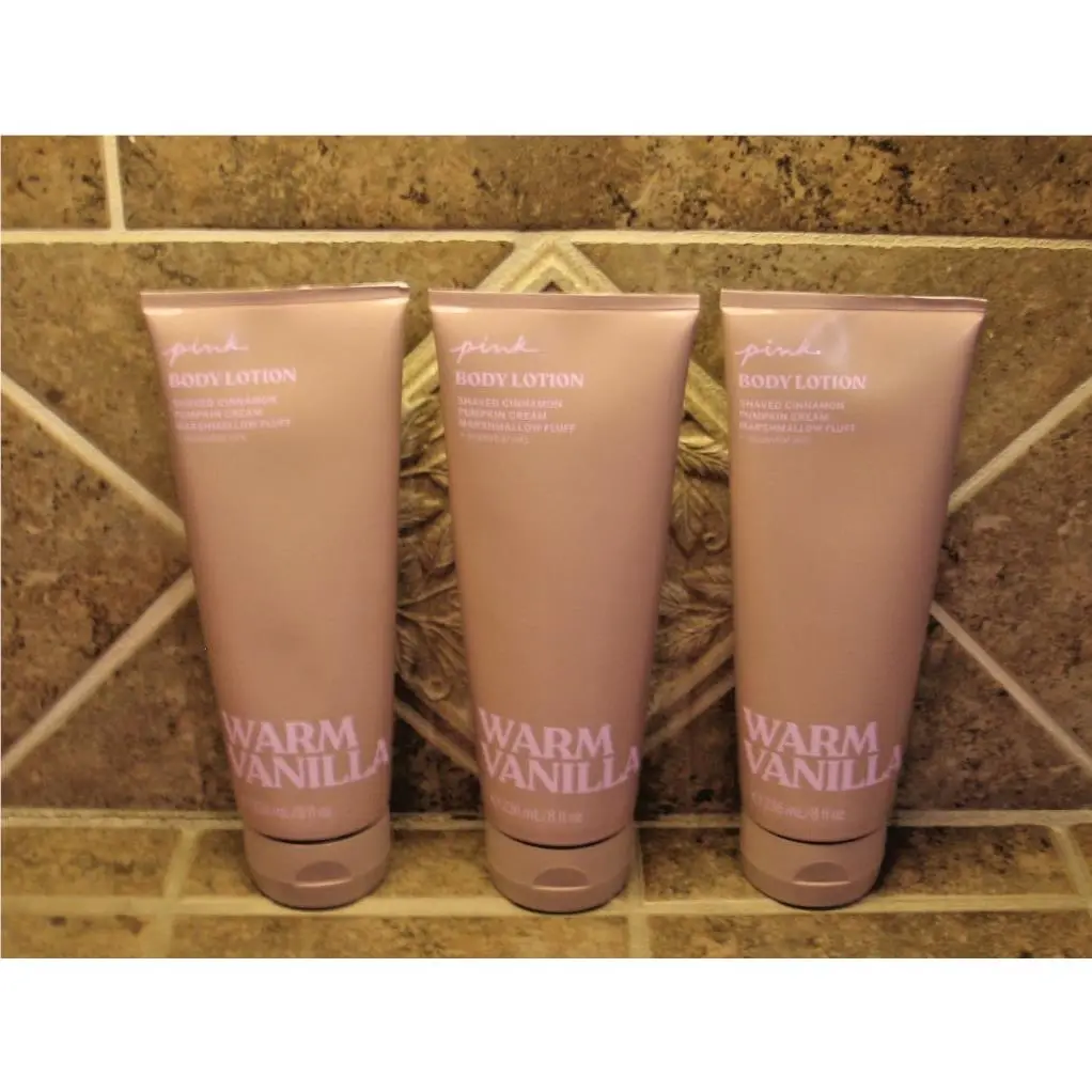 Victoria`s Secret Pink Warm Vanilla Body Lotion 8 oz Lot OF 3 by Victoria's Secret
