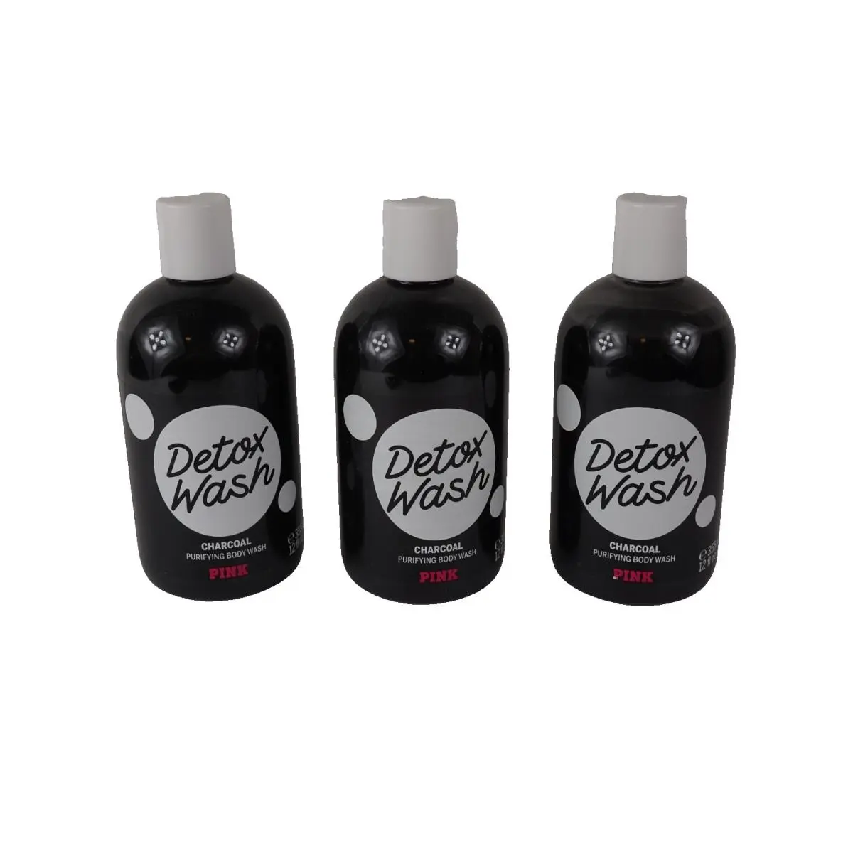 3 Victoria`s Secret Pink Detox Wash Charcoal Purifying Shower Gel Body Wash