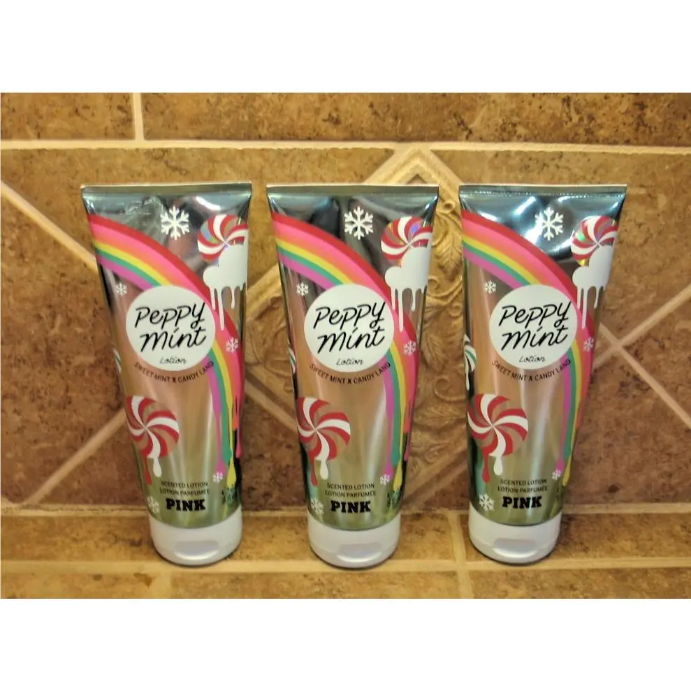 Victoria`s Secret Pink Peppy Mint Body Lotion 8 oz Lot OF 3 by Victoria's Secret