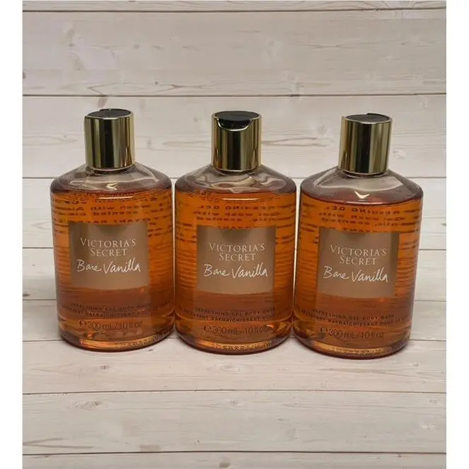 Victoria`s Secret Bare Vanilla Refreshing Gel Body Wash 10oz x3 by Victoria's Secret