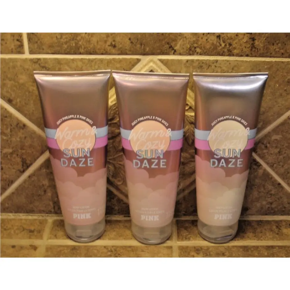 Victoria`s Secret Pink Warm Cozy Sun Daze Body Lotion 8 oz Lot OF 3 by Victoria's Secret