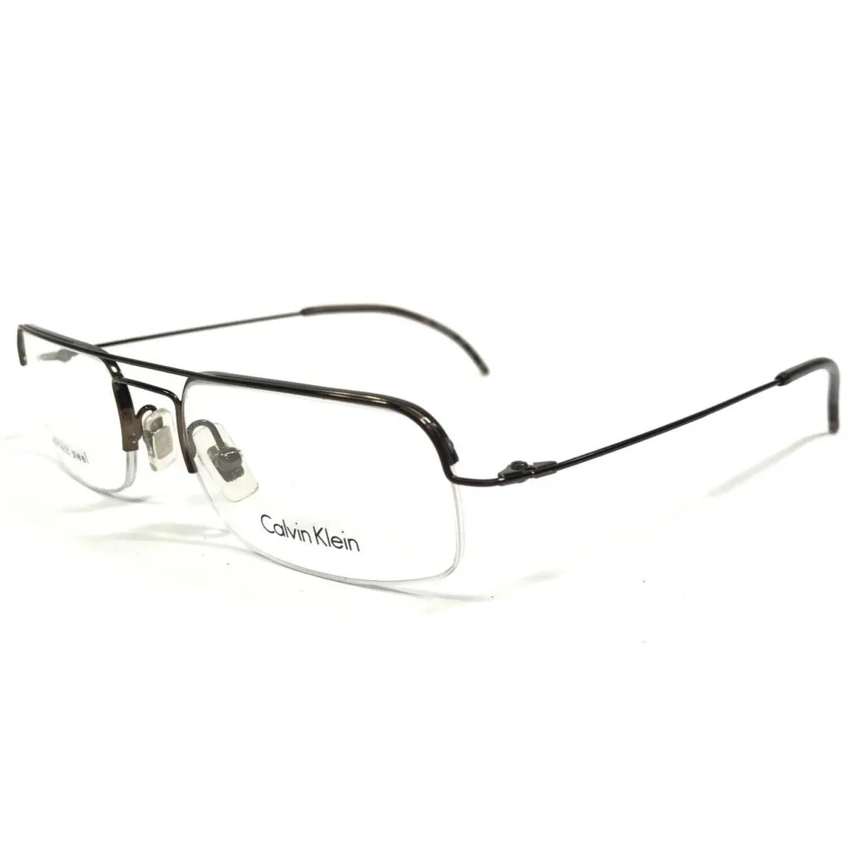 Eyeglasses Frames 381 551 Brown Rectangular Half Rim 52-19-140 by Calvin Klein