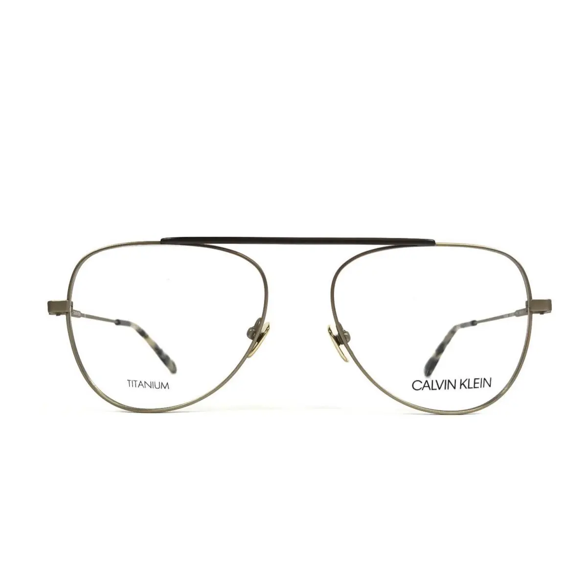 Eyeglasses Frames CK19152 716 Satin Gold Aviator Titanium 54-17-145 by Calvin Klein